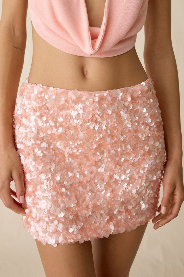 UO Midnight Sun Cowl Halter Top + Sequin Mini Skirt 2-Piece Set #3