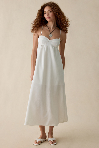 BDG Salt Air Linen Blend Trapeze Maxi Dress | Urban Outfitters