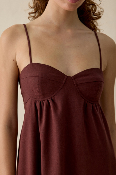 BDG Salt Air Linen Blend Trapeze Maxi Dress