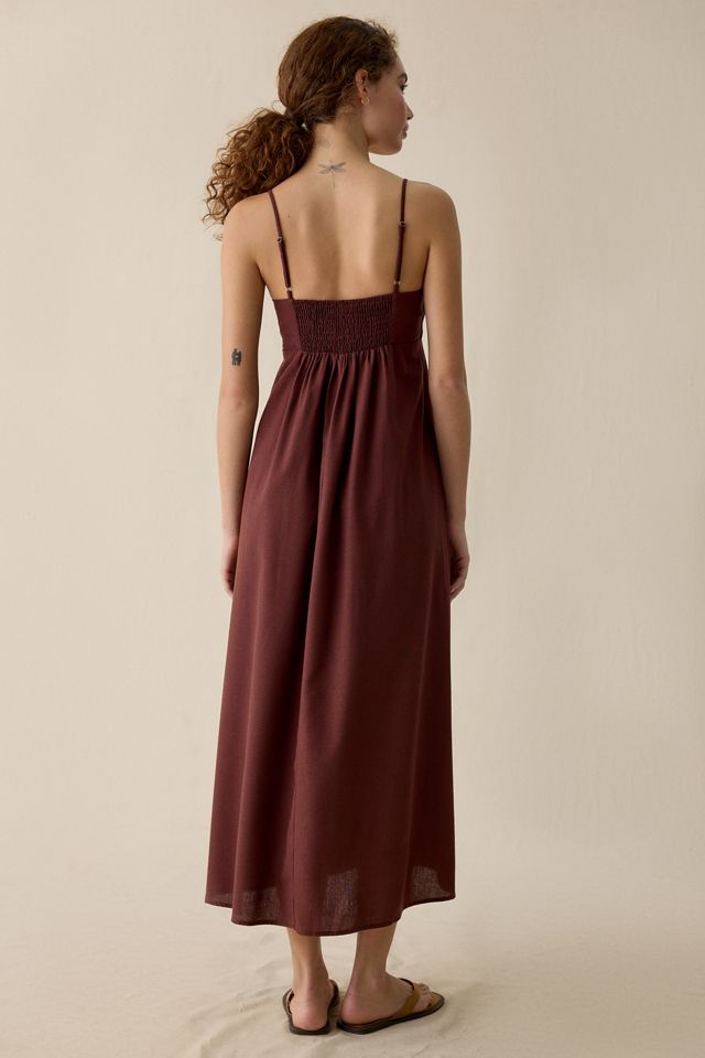 BDG Salt Air Linen Blend Trapeze Maxi Dress #3