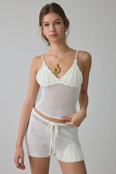 UO Shell Me About It Crochet Shorts 2-Piece Set