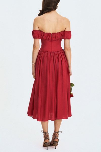 Miss Circle Xavy Off Shoulder Corset Midi Dress
