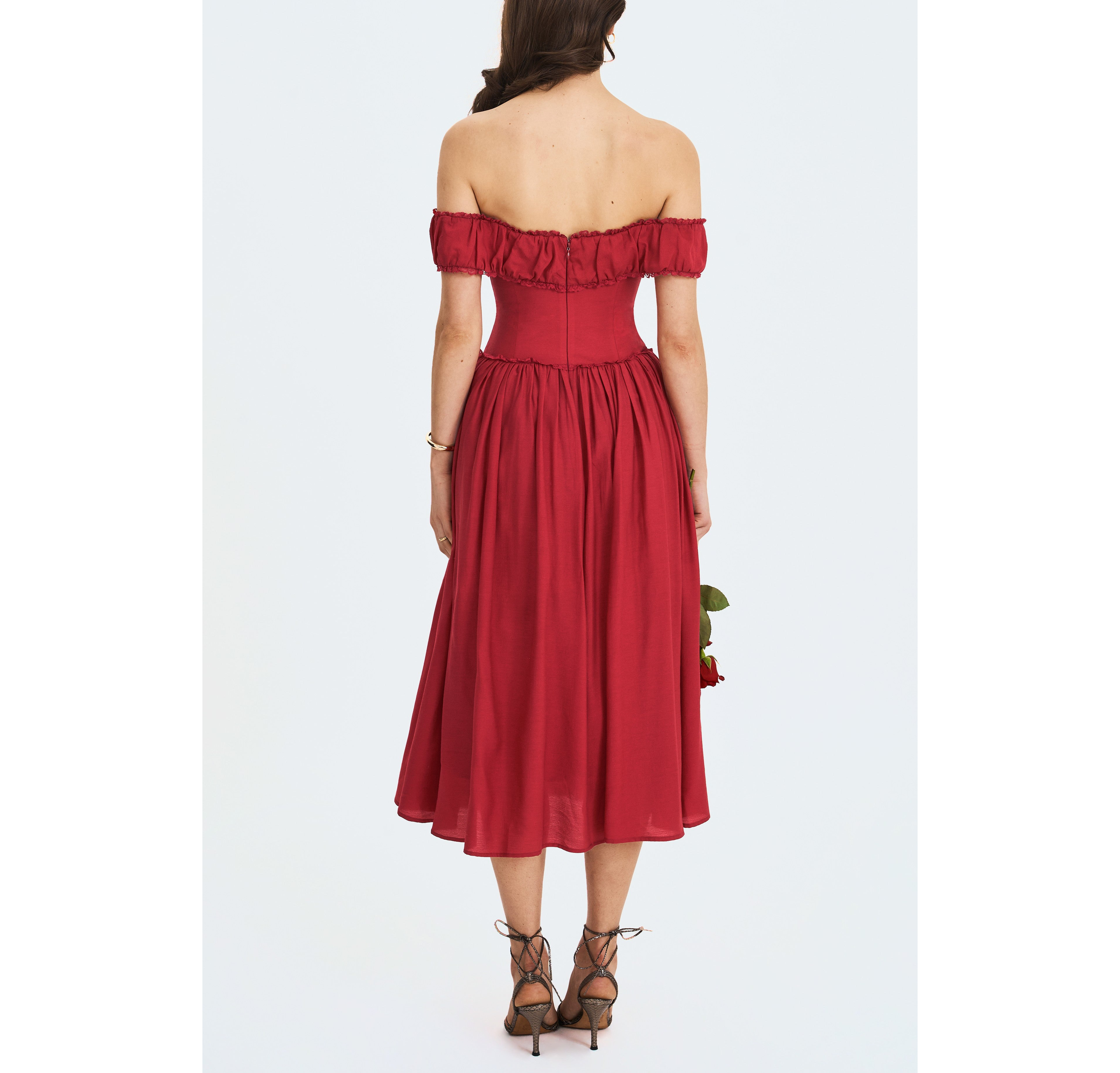 Miss Circle Xavy Off Shoulder Corset Midi Dress