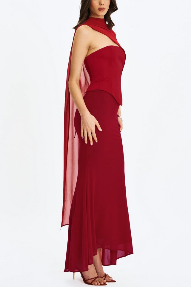 Miss Circle Giselle Scarf Peplum Mermaid Dress #1