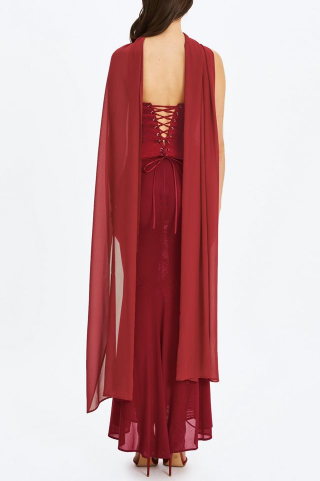Miss Circle Giselle Scarf Peplum Mermaid Dress #4