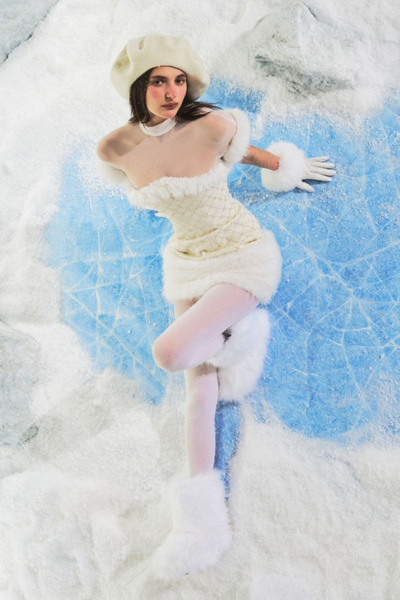 Miss Circle Taylor Faux Fur Beaded Mini Dress