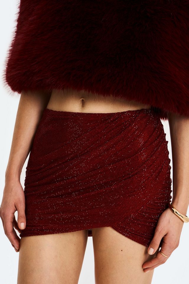 Miss Circle Darleen Rhinestone Mesh Low Waist Skirt #2