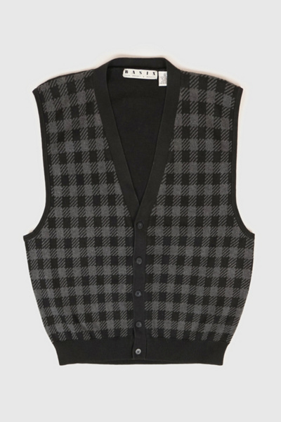 Vintage Checkered Plaid Sweater Vest