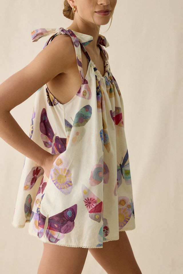 Out From Under Sweetie Pie Tie-Strap Cotton Sleep Romper #1
