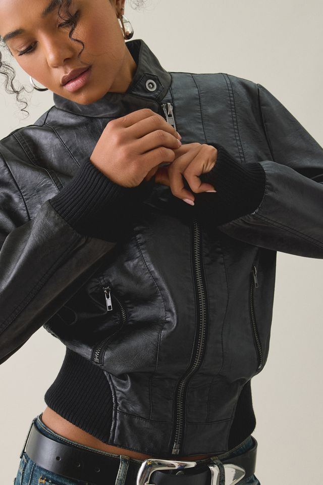 BDG Murphy Asymmetric Faux Leather Moto Jacket #3