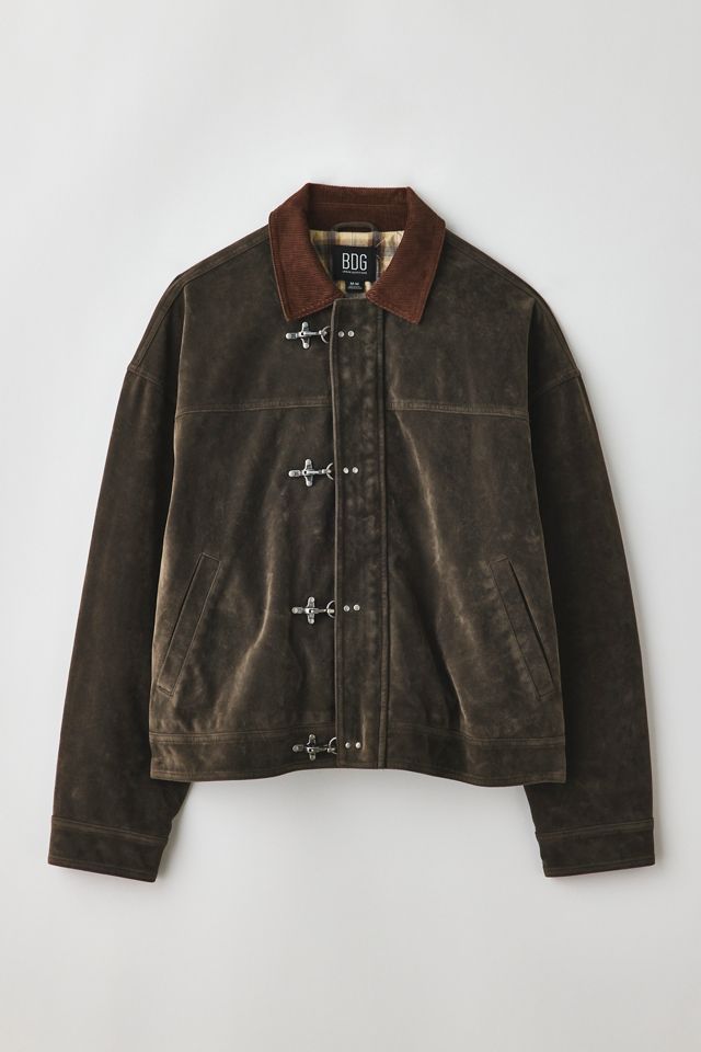 BDG Wylie Contrast Collar Faux Suede Barn Jacket #6