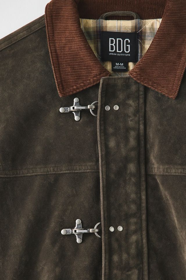 BDG Wylie Contrast Collar Faux Suede Barn Jacket #7
