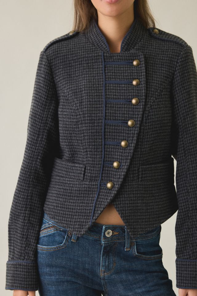 UO Beverly Wool Blend Asymmetric Band Jacket #1