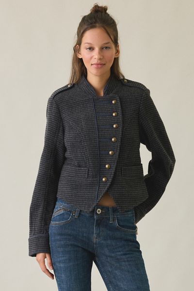 UO Beverly Wool Blend Asymmetric Band Jacket