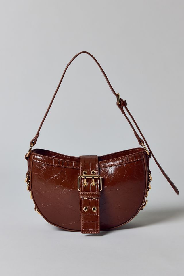 BDG Mira Belted Faux Leather Crescent Bag #1