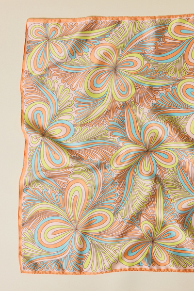 Floral Swirl Satin Scarf