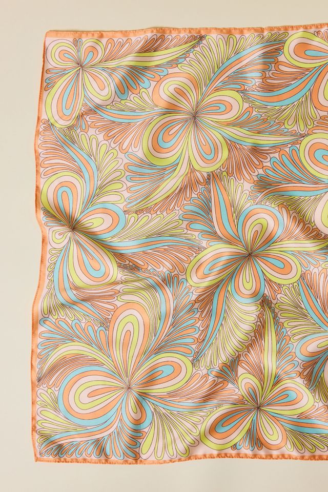 Floral Swirl Satin Scarf #1