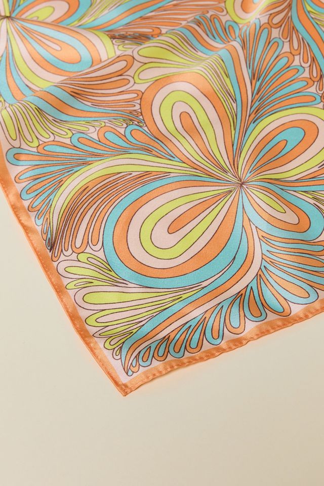 Floral Swirl Satin Scarf #2