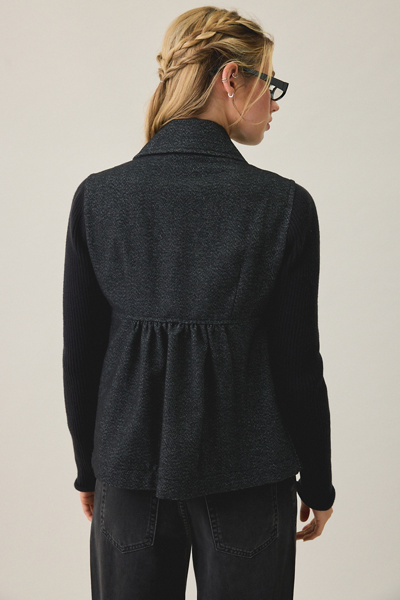 Kimchi Blue Annabel Babydoll Knit Sleeve Peacoat