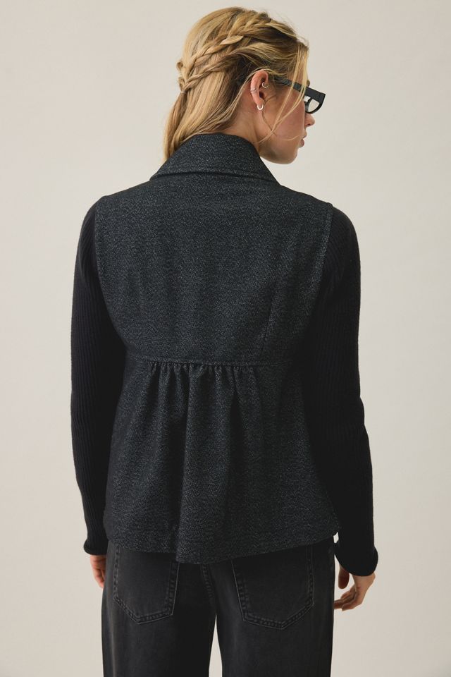 Kimchi Blue Annabel Babydoll Knit Sleeve Peacoat #1