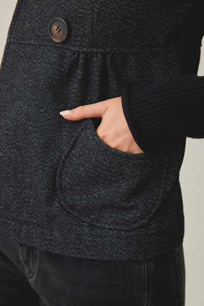 Kimchi Blue Annabel Babydoll Knit Sleeve Peacoat