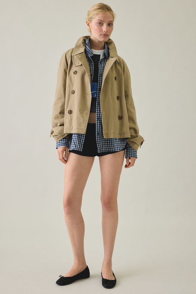 BDG Scout Cotton Double Breasted Cropped Trench Coat #1