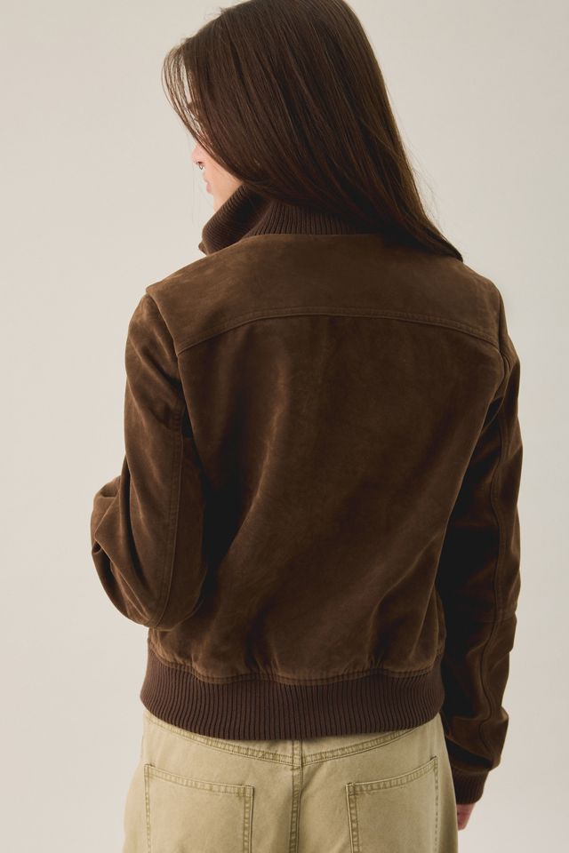BDG Romy Faux Suede Bomber Jacket #1