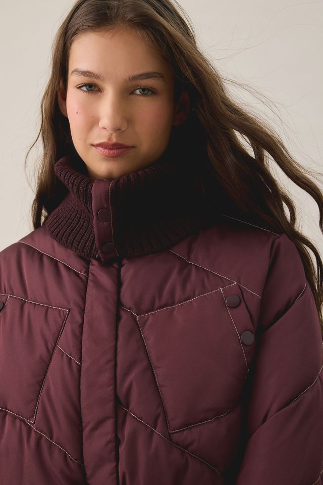Kimchi Blue Reese Ribbed Trim Funnel Neck Puffer Jacket #1
