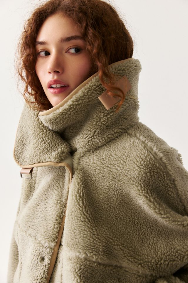 Ugg Raynie Asymmetric Snap Fleece Funnel Neck Jacket #1