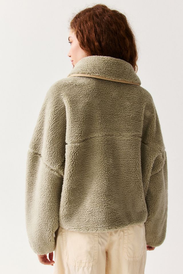 Ugg Raynie Asymmetric Snap Fleece Funnel Neck Jacket #3