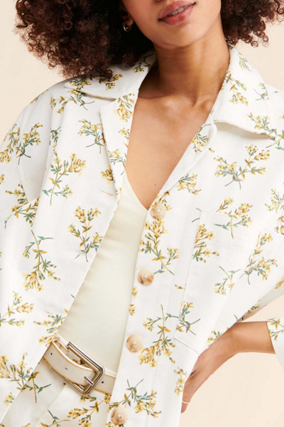 English Factory Floral Printed Shirt Jacket