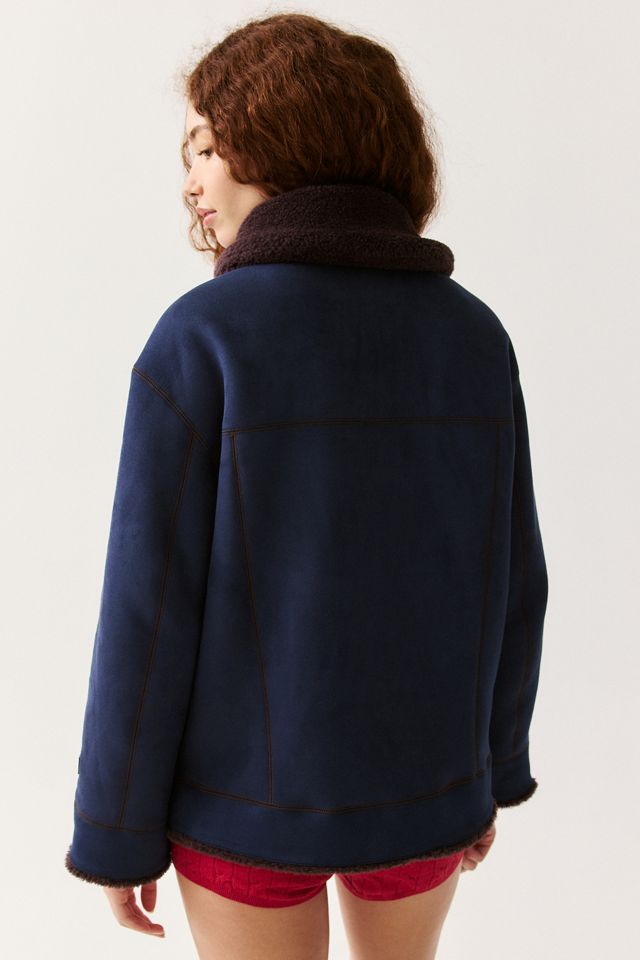 UGG Frankie Reversible Fleece + Faux Suede Trucker Jacket #5