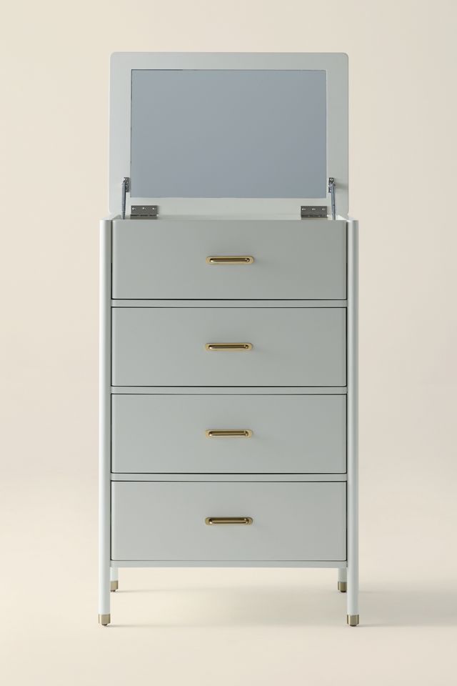 Doe Tall 4-Drawer Flip-Top Mirror Dresser #2