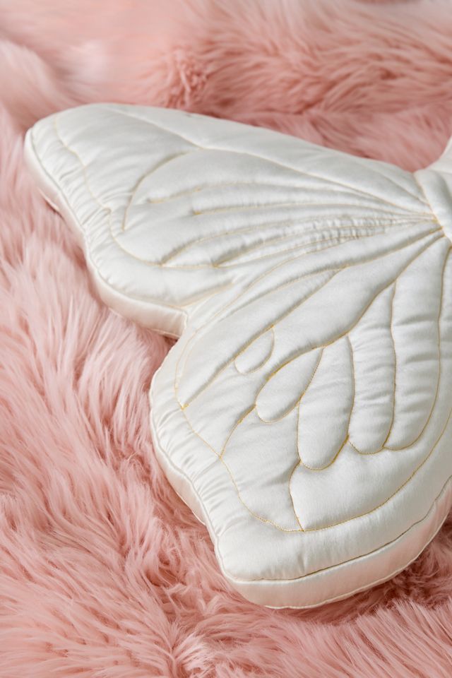 Coussin décoratif Mari en satin en forme de papillon souple #1