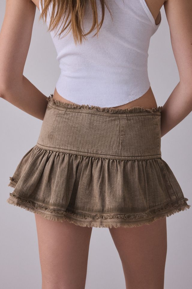 Jupe à volants taille basse militaire Dakota à boutons BDG #1