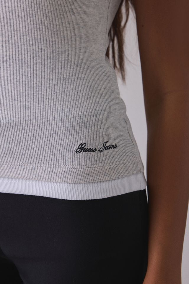 T-shirt Henley en tricot côtelé superposé GUESS JEANS #3