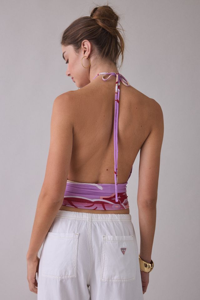 UO Crashing Out O-Ring Plunge Cutout High Neck Halter Top #1