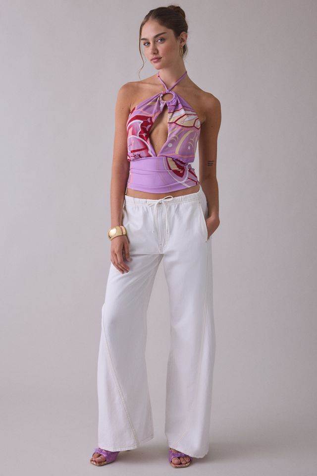 UO Crashing Out O-Ring Plunge Cutout High Neck Halter Top #2