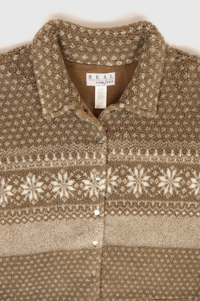 Vintage Snap Button Fleece Jacket