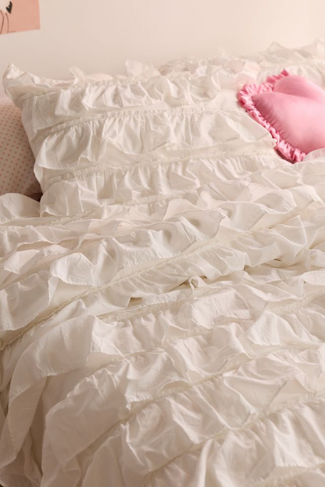 Waterfall Ruffle Cotton Voile Duvet Cover #2