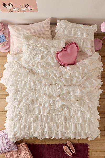 Waterfall Ruffle Cotton Voile Duvet Cover