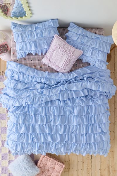 Waterfall Ruffle Cotton Voile Duvet Cover