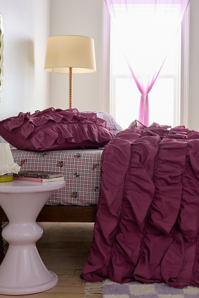 Waterfall Ruffle Cotton Voile Duvet Cover