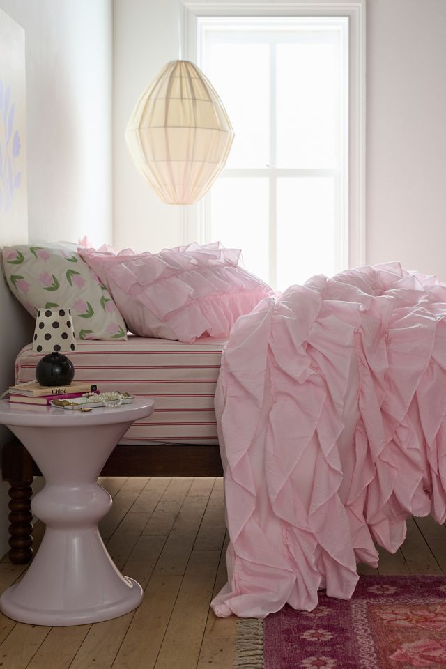 Waterfall Ruffle Cotton Voile Duvet Cover #1