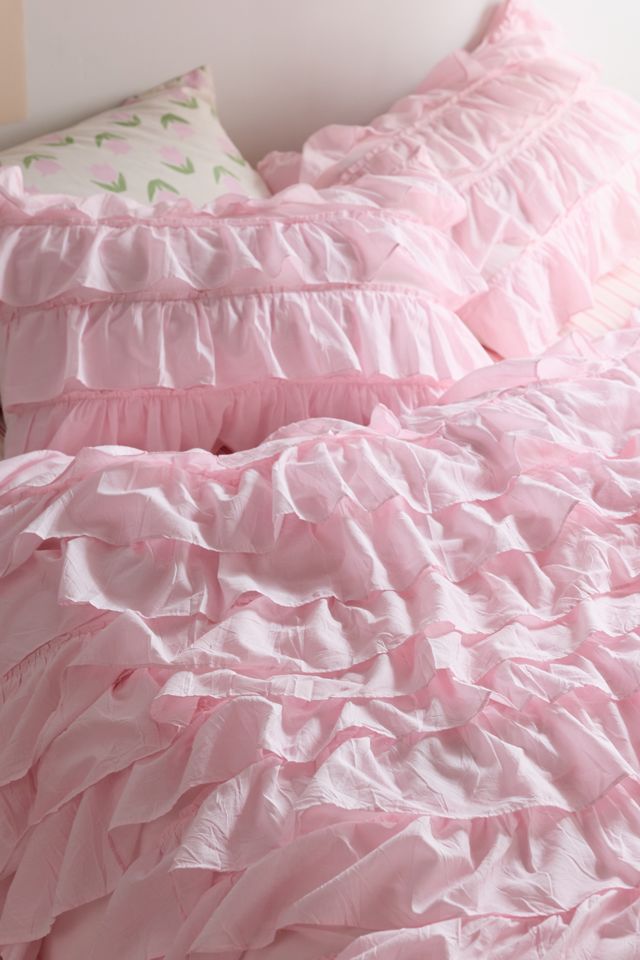 Waterfall Ruffle Cotton Voile Duvet Cover #2