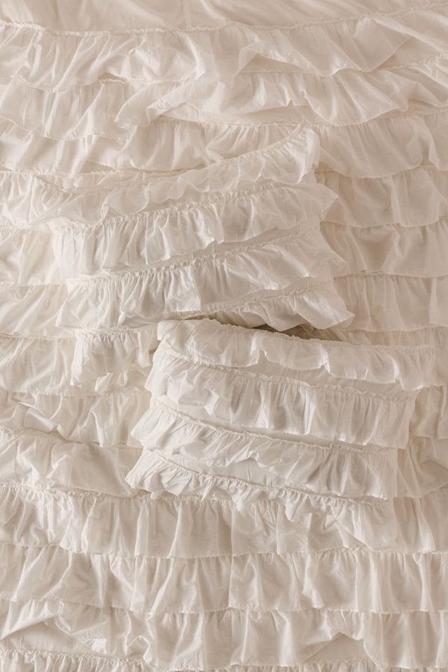 Waterfall Ruffle Cotton Voile Sham Set #1