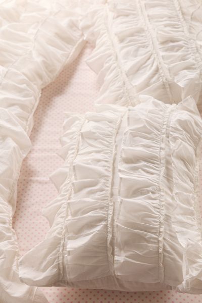 Waterfall Ruffle Cotton Voile Sham Set