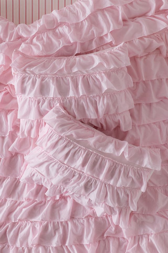 Waterfall Ruffle Cotton Voile Sham Set #1