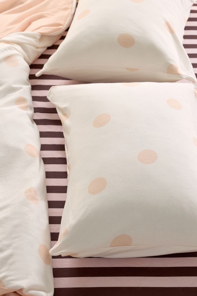 Cat Lady Polka Dot Patterned Soft Tee Jersey Sham Set #1