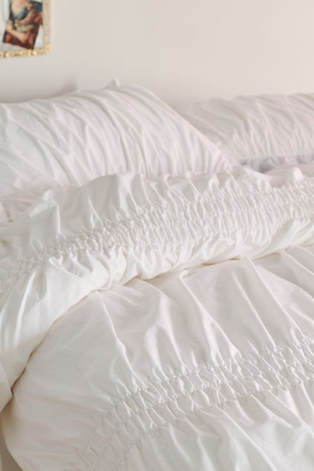 Prairie Ruched Cotton Percale Duvet Cover #2
